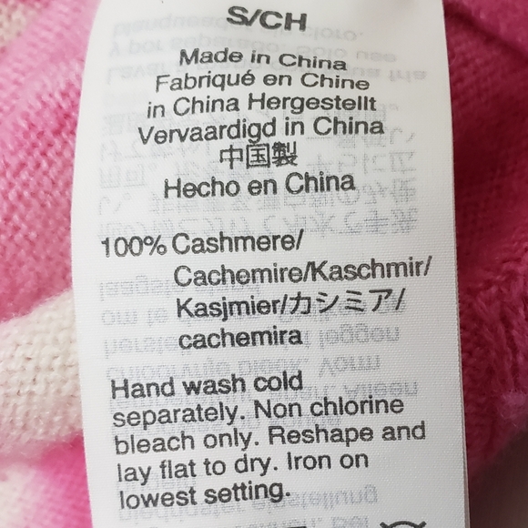 J Crew Sweater Crewneck Cashmere Tie Dye Pink White Small - Picture 8 of 15